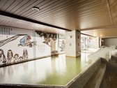 【3F女性大浴場「マッネシリ」】壁に描かれたアイヌの物語を読みながら、湯浴みをお愉しみください